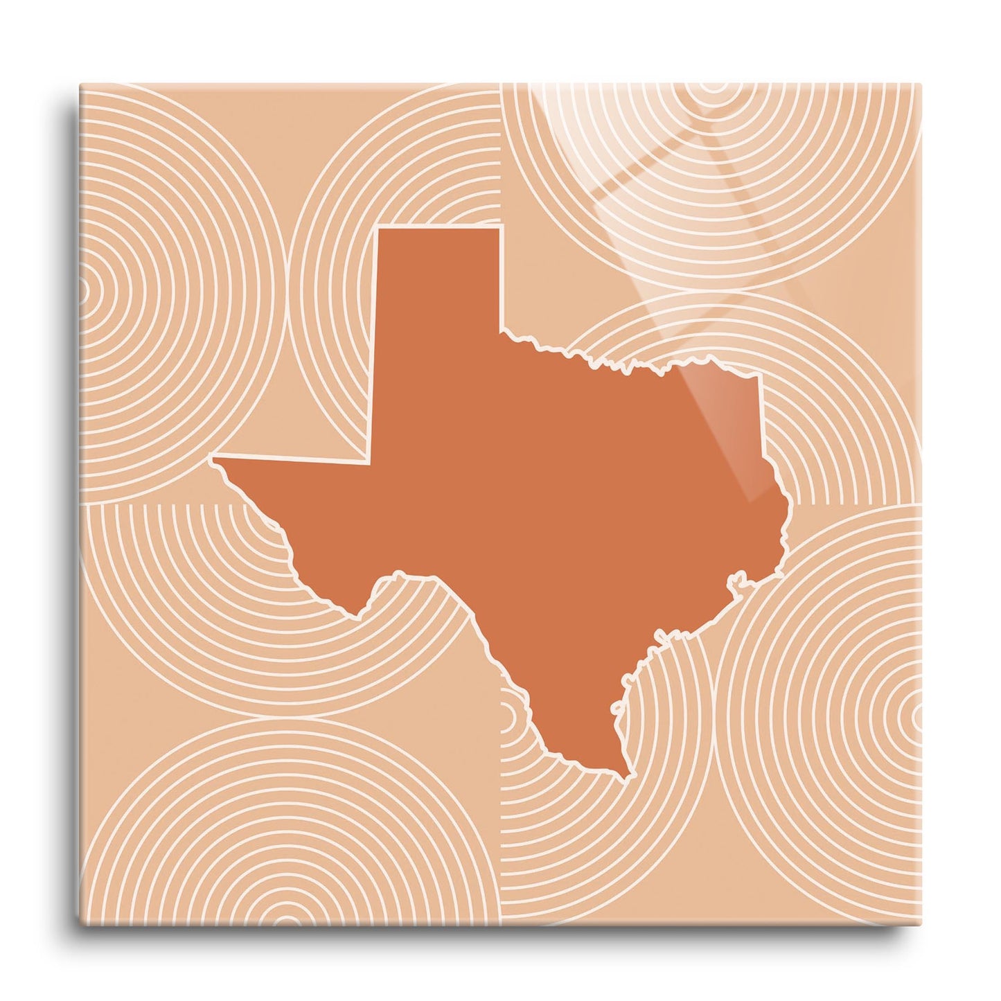 Modern Minimalist Texas State Shape With Pattern | Hi-Def Glass Art | Eaches | Min 1