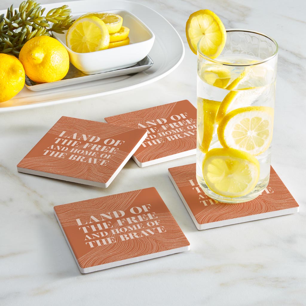 Modern Minimalist New York Free Brave | Absorbent Coasters | Set of 4 | Min 2