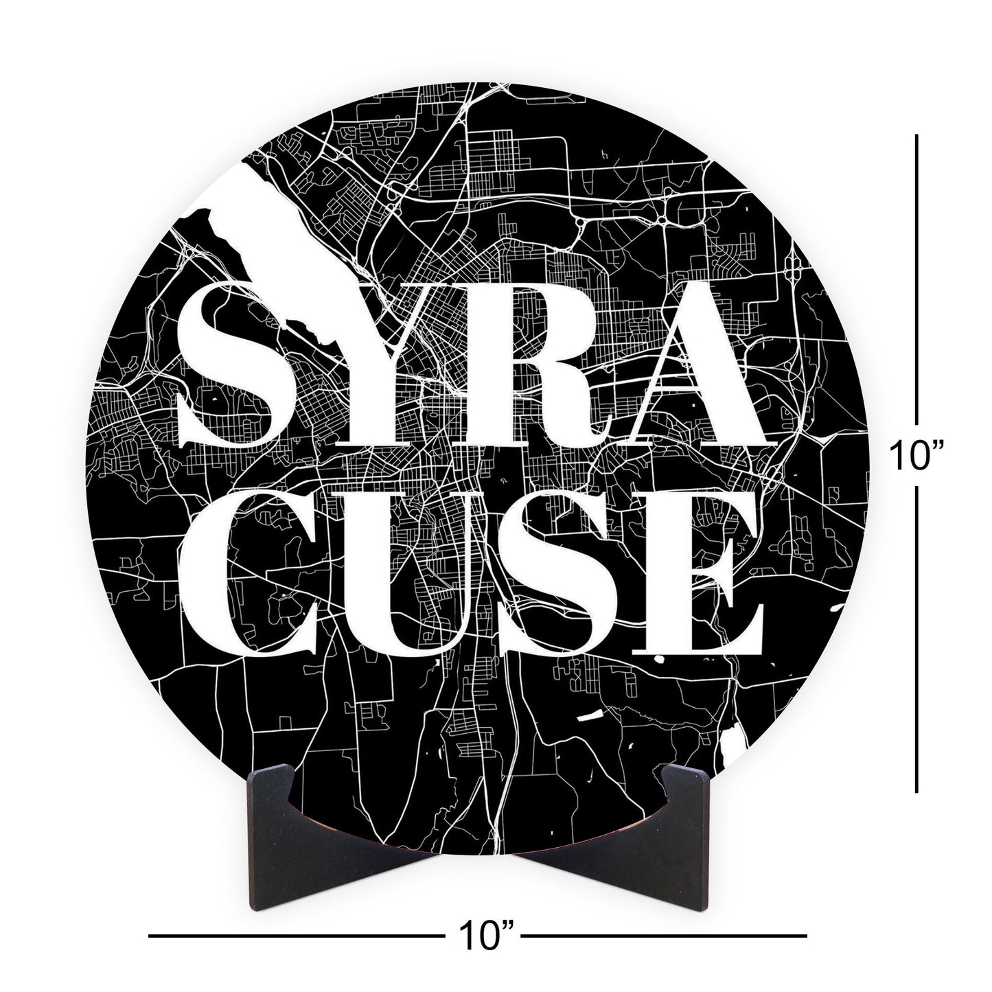 Minimalistic B&W New York Syracuse Map | Wood Sign | Eaches | Min 1