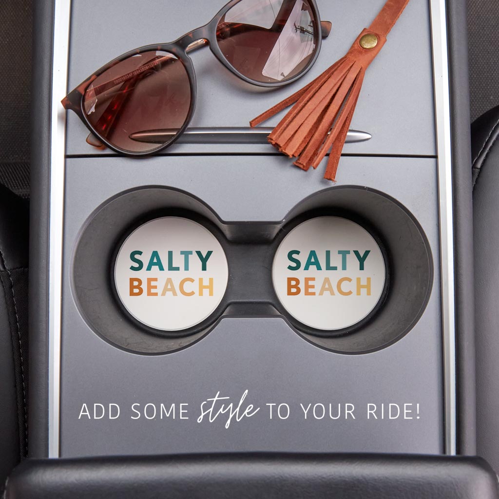 Salty Beach| Absorbent Car Coasters | Set of 2 | Min 4