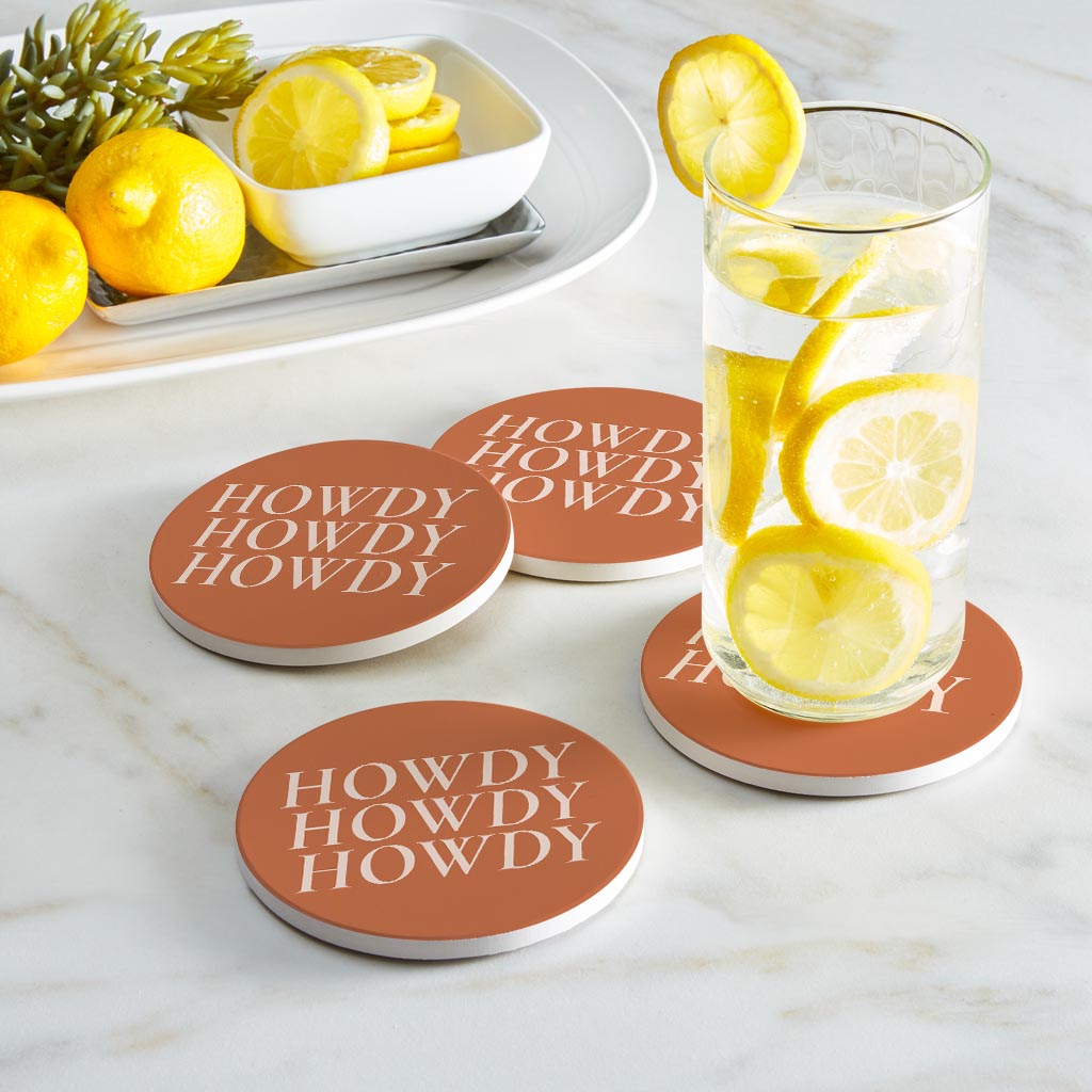 Modern Minimalist Texas Howdy | Absorbent Coasters | Set of 4 | Min 2