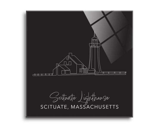 Black Scituate Lighthouse | Hi-Def Glass Art | Eaches | Min 2