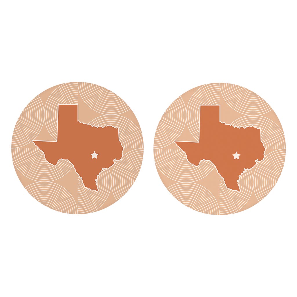 Modern Minimalist Texas Austin Star| Absorbent Car Coasters | Set of 2 | Min 4