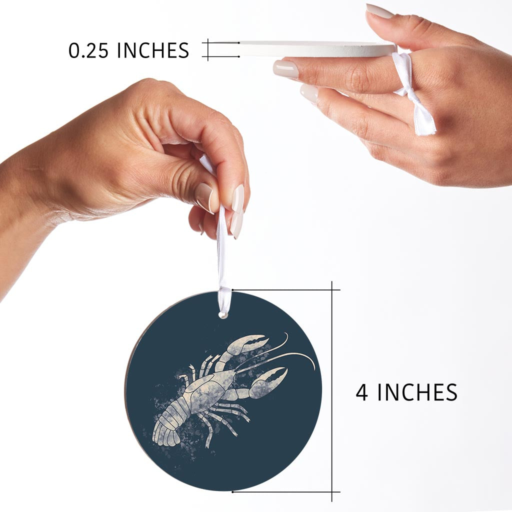 Modern Minimalist Louisiana Crawfish Water Color| Wood Ornament | Eaches | Min 6