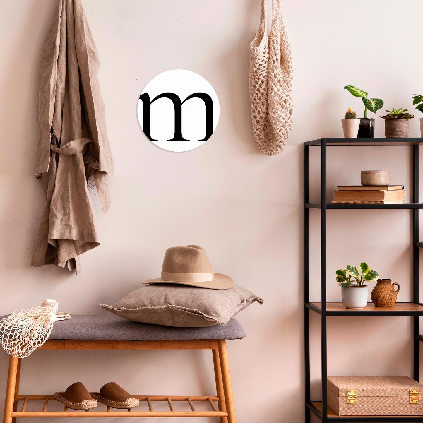 Minimalist Monogram M | Wood Sign | Eaches | Min 1