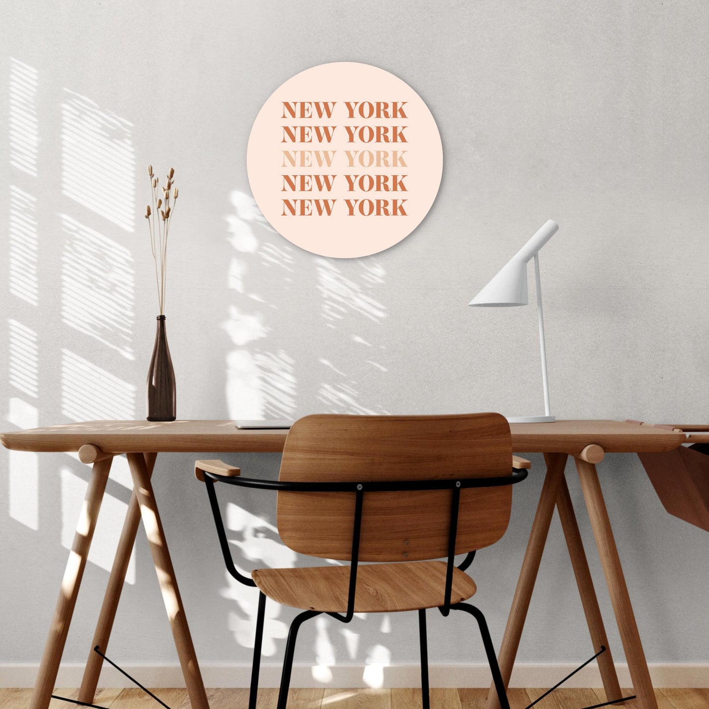 Modern Minimalist New York Repeated Light | Wood Sign | Eaches | Min 1