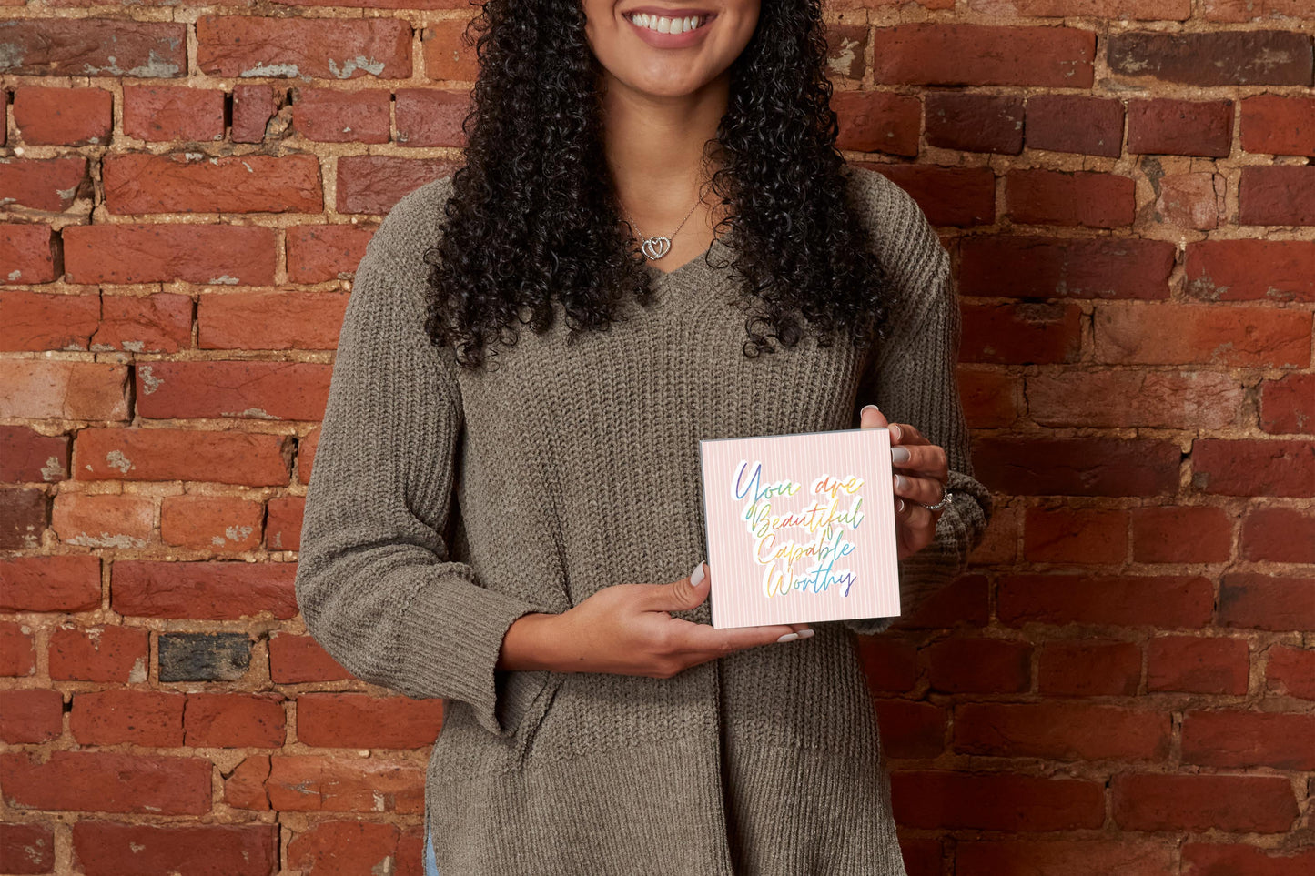 You Are Beautiful Capable Worthy | Wood Block | Eaches | Min 4