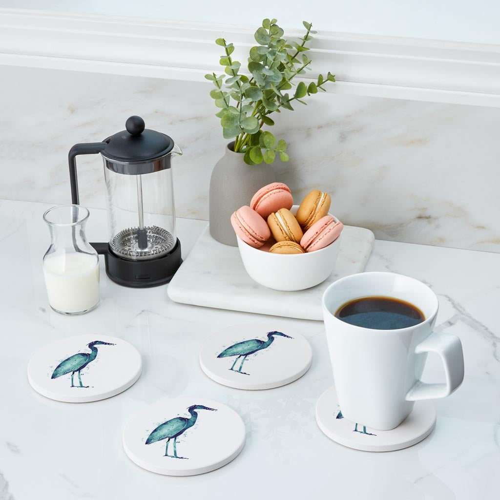 East Coast Water Color Heron| Absorbent Coasters | Set of 4 | Min 2