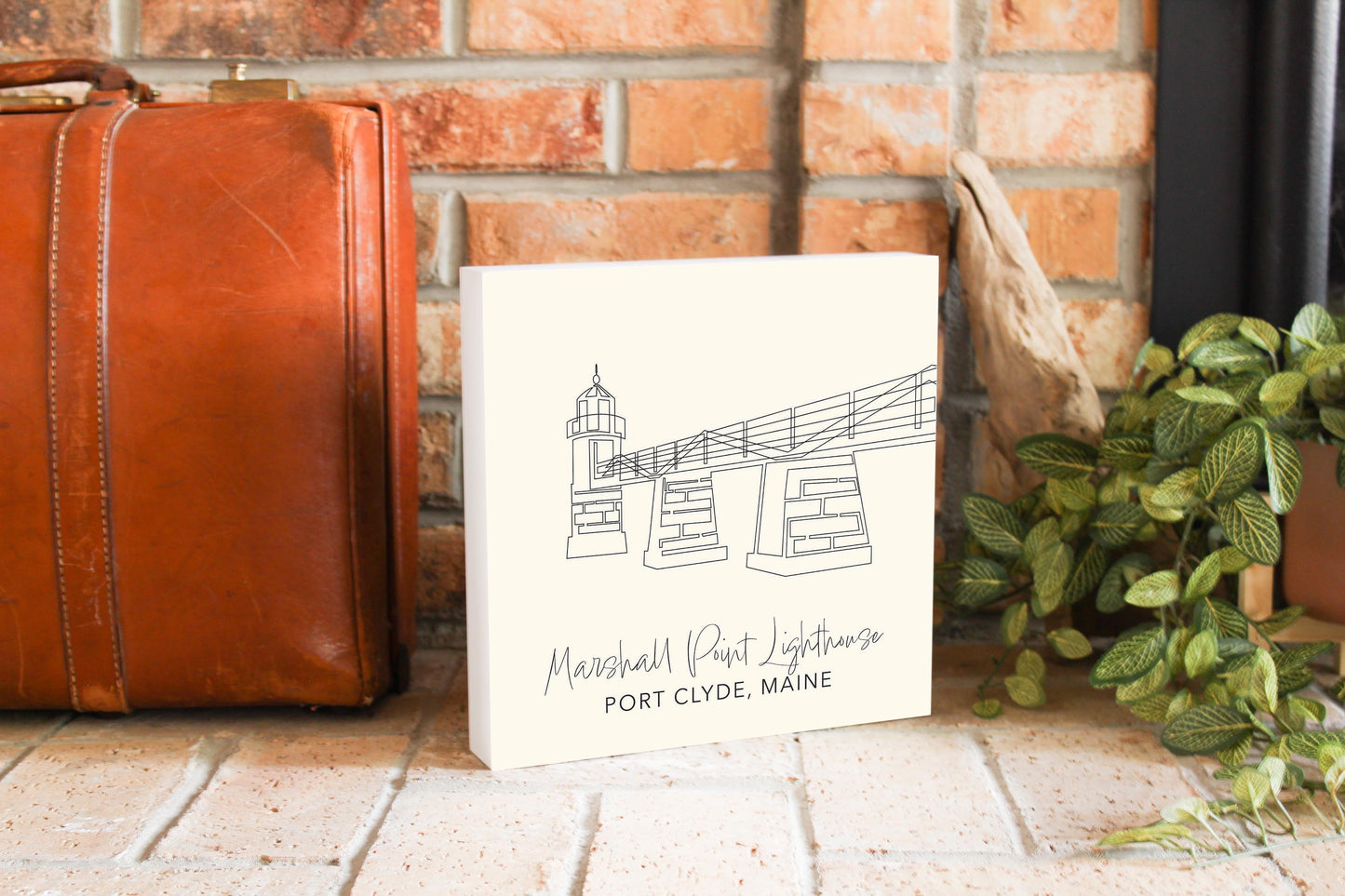 Cream Marshall Point Lighthouse | Wood Block | Eaches | Min 2