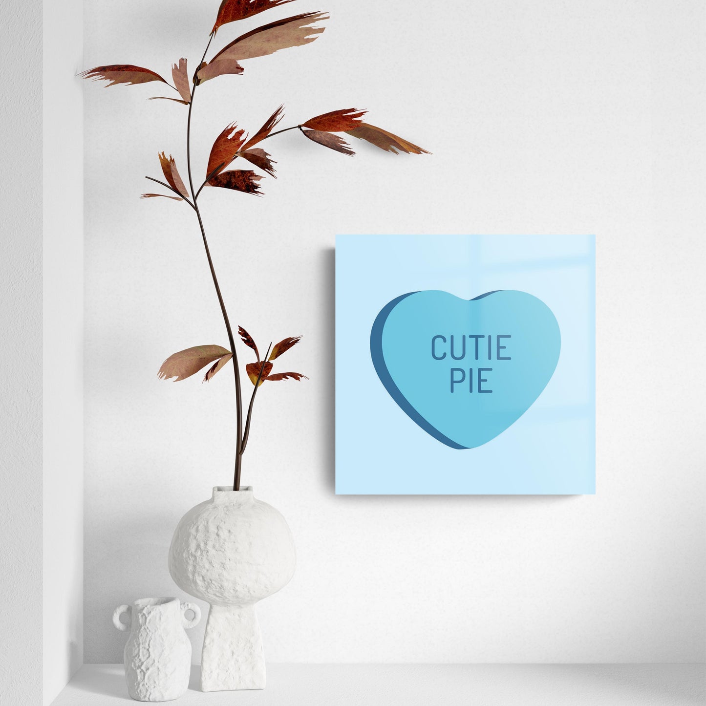 Message Hearts Cutie Pie| Hi-Def Glass Art | Eaches | Min 2