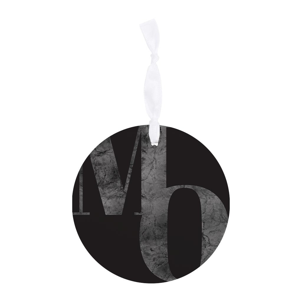 Minimalist B&W Missouri Black Initials| Wood Ornament | Eaches | Min 6
