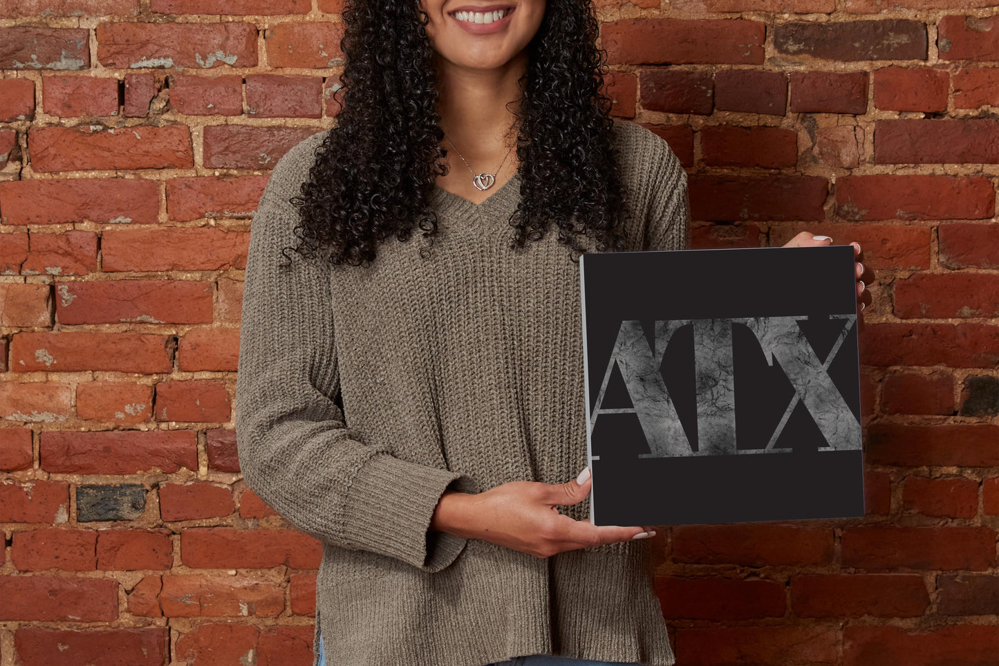Minimalistic B&W Texas Austin Black Initials | Wood Block | Eaches | Min 2