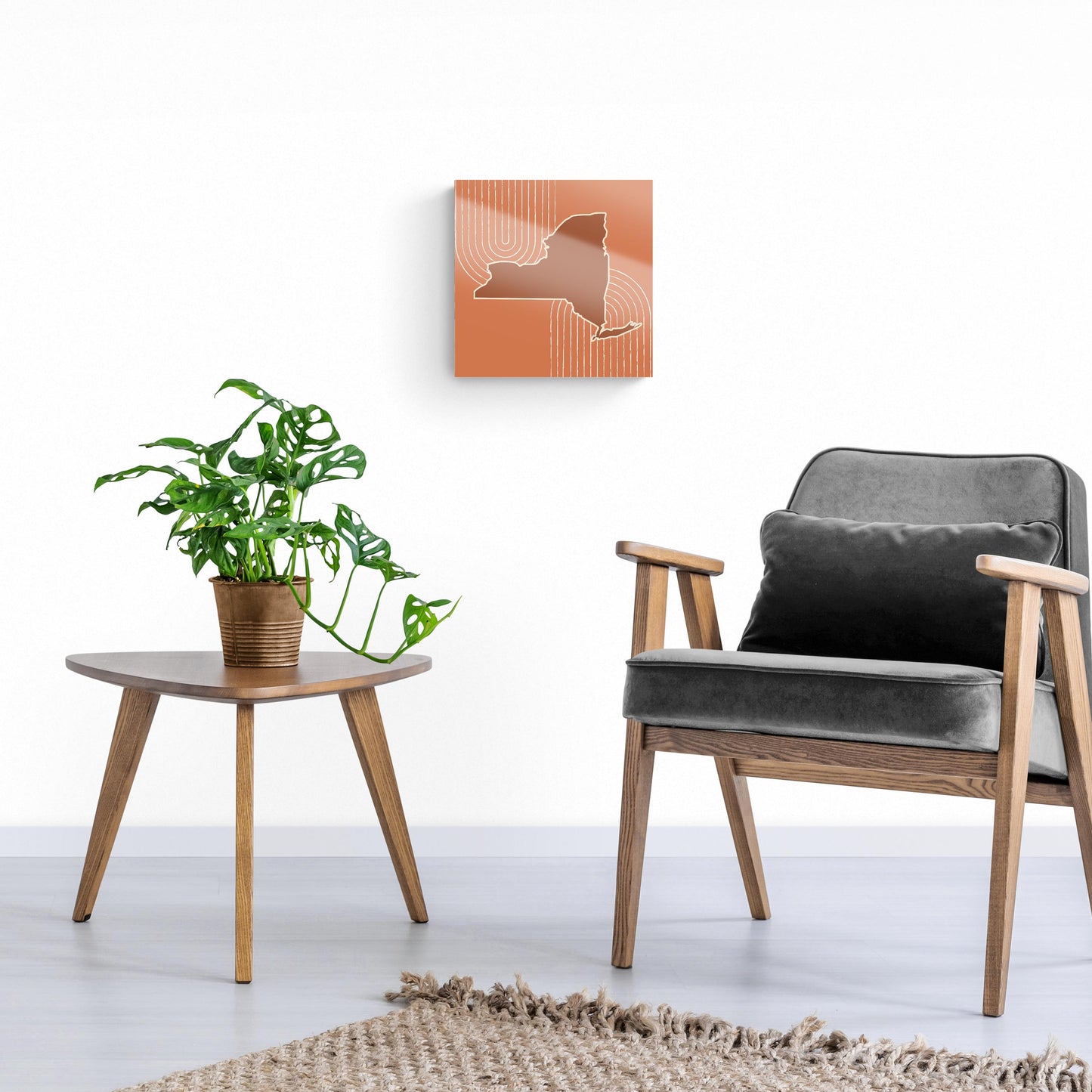 Modern Minimalistic New York Retro Thin Line | Hi-Def Glass Art | Eaches | Min 1