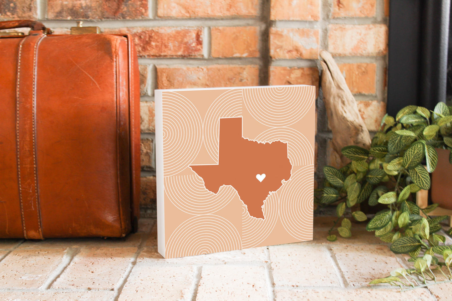 Modern Minimalist Texas Austin Heart | Wood Block | Eaches | Min 2