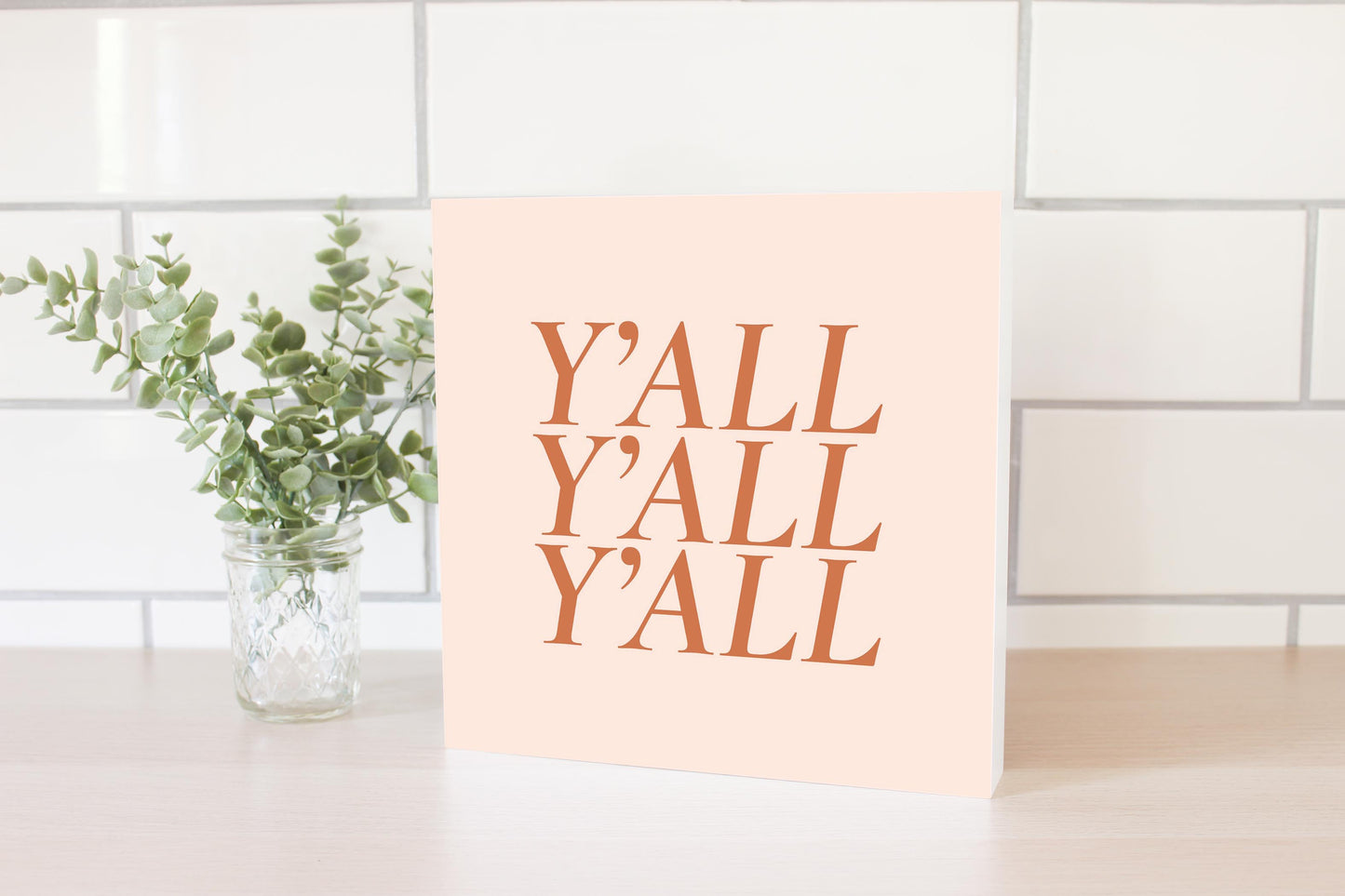 Modern Minimalist Texas Yall | Wood Block | Eaches | Min 2