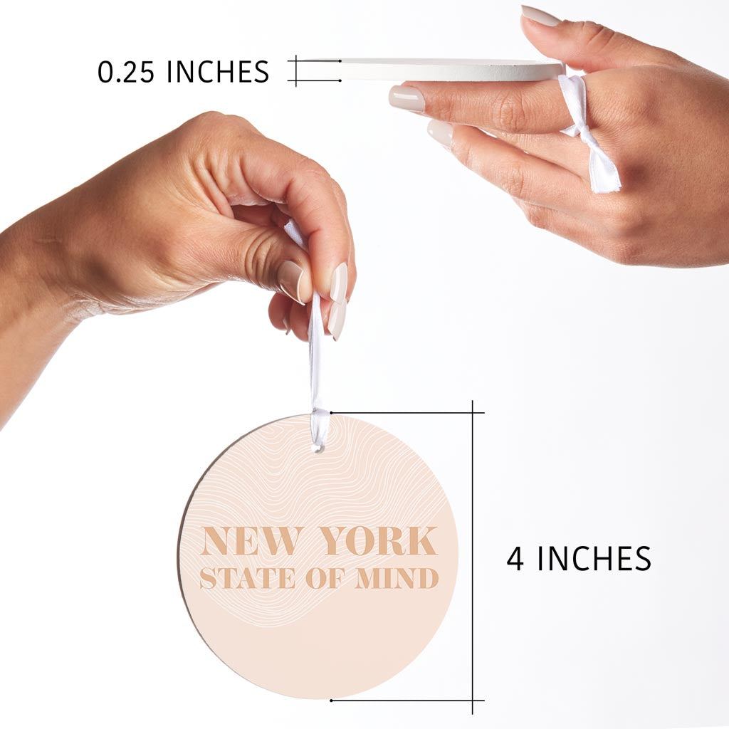 Modern Minimalist New York State Of Mind | Wood Ornament | Eaches | Min 6