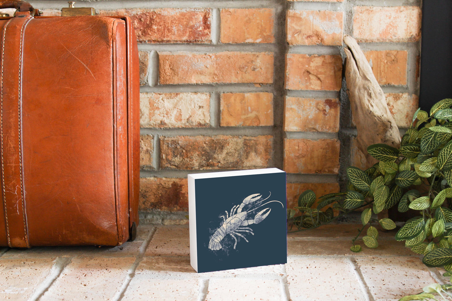 Modern Minimalist Louisiana Crawfish Water Color | Wood Block | Eaches | Min 4