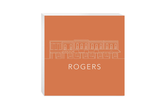 Modern Minimalist Arkansas Rogers Skyline | Wood Block | Eaches | Min 2