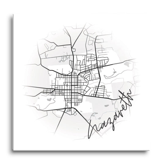 Minimalistic B&W Pennsylvania Nazareth Circle Map | Hi-Def Glass Art | Eaches | Min 1