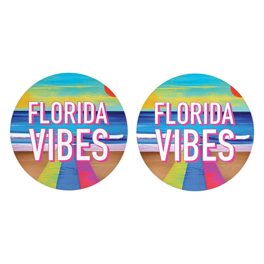 Florida Vibes | Absorbent Car Coasters | Set of 2 | Min 4