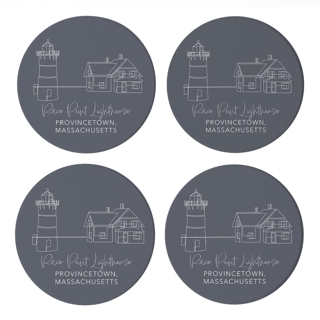 Race Point Lighthouse Muted Coastal | Absorbent Coasters | Set of 4 | Min 2