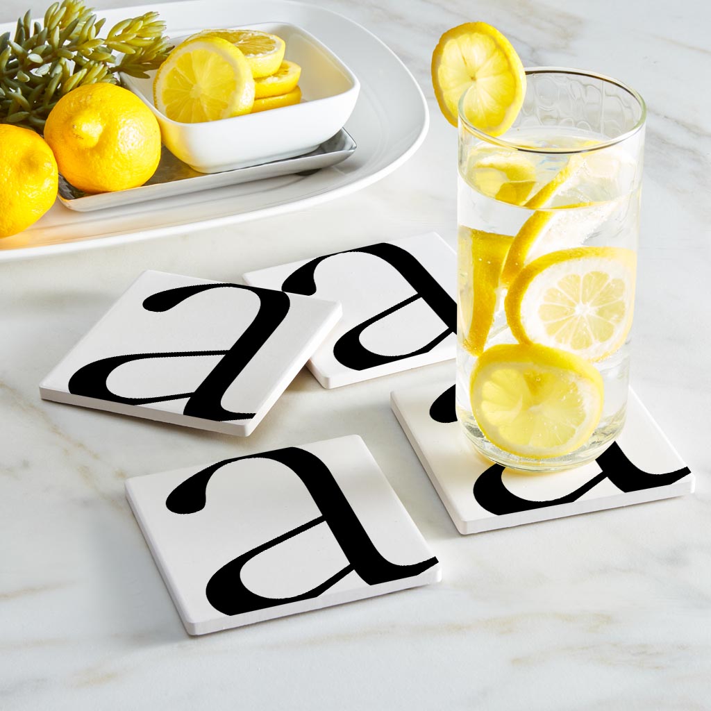Minimal Monogram A| Absorbent Coasters | Set of 4 | Min 2
