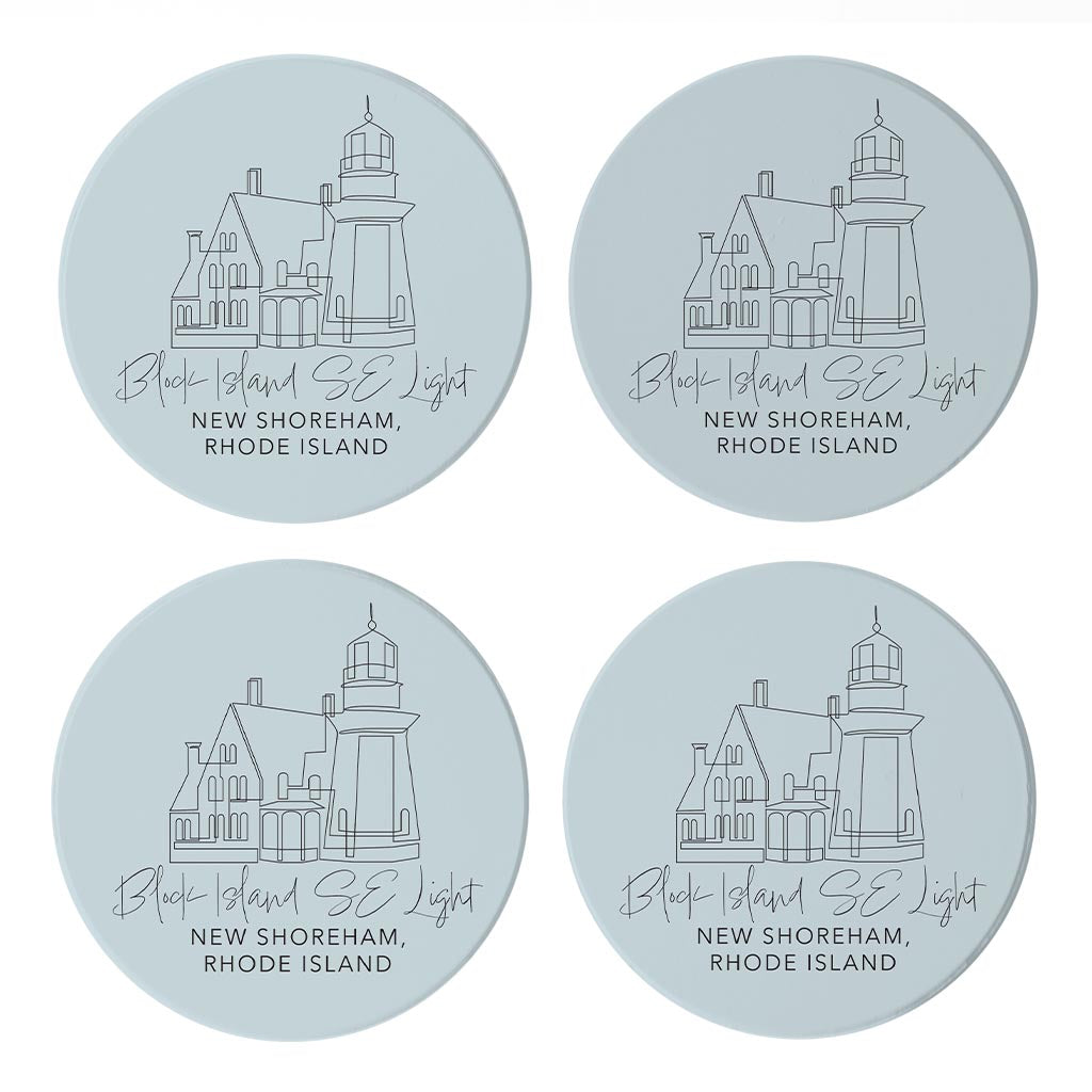 Block Island Se Light Muted Coastal | Absorbent Coasters | Set of 4 | Min 2