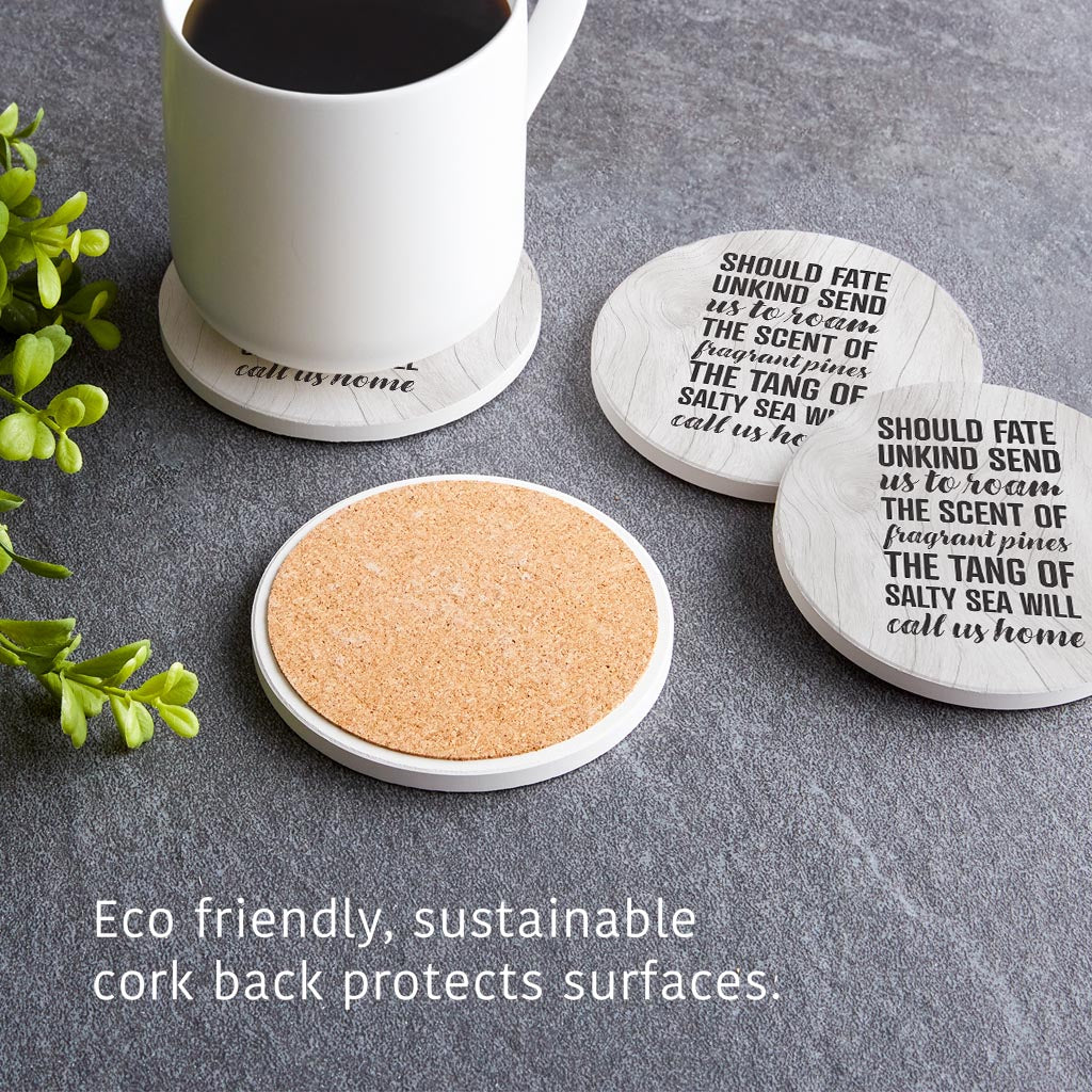 New England Fate Saying | Absorbent Coasters | Set of 4 | Min 2