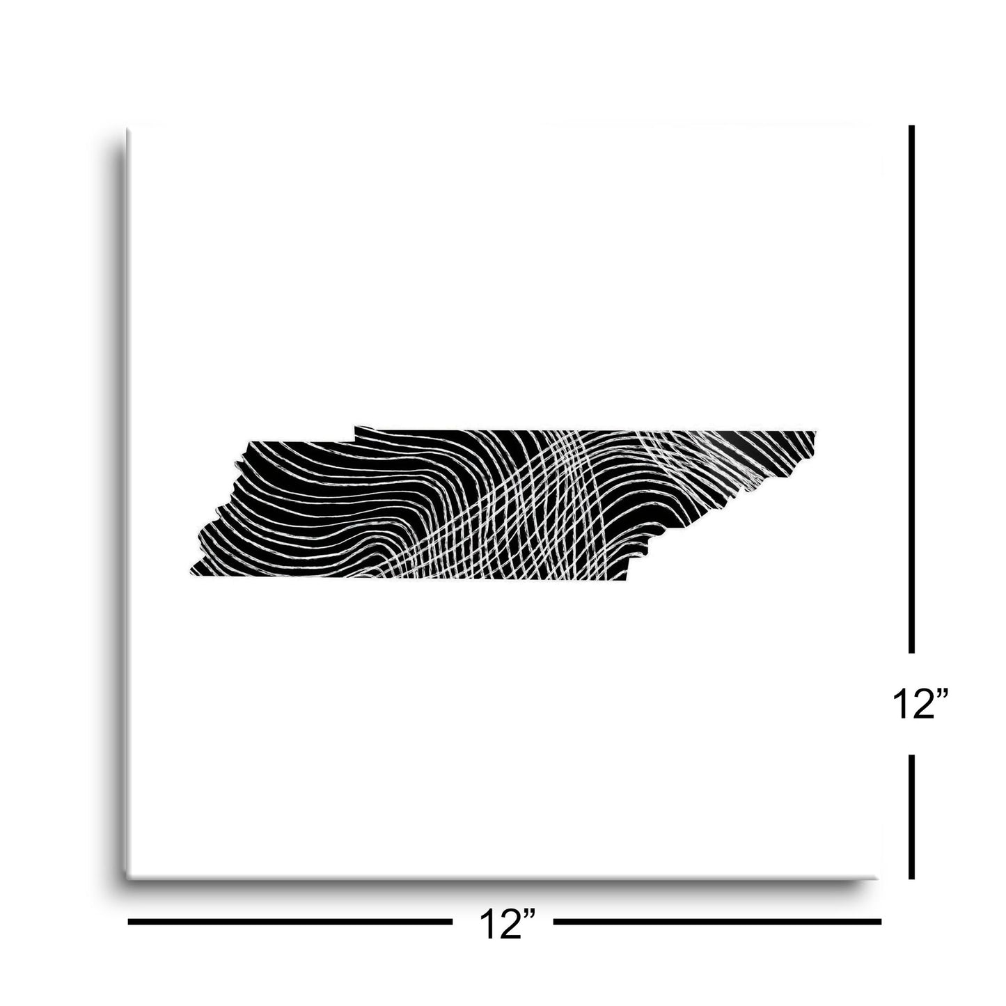 Minimalist B&W Tennessee State Shape | Hi-Def Glass Art | Eaches | Min 1