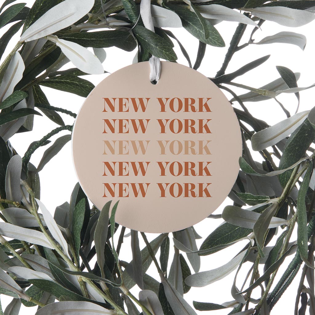 Modern Minimalist New York Repeated Light| Wood Ornament | Eaches | Min 6