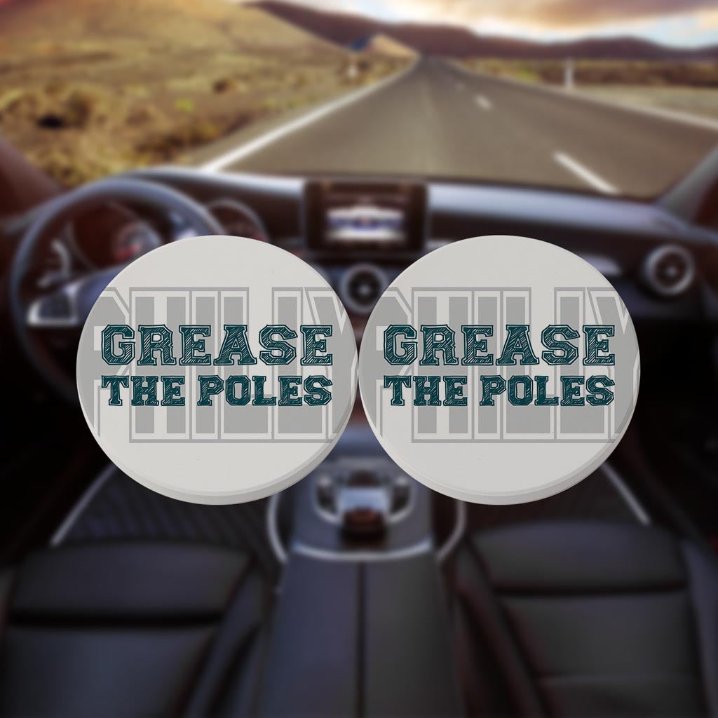 Modern Minimalist Pennsylvania Grease The Poles | Absorbent Car Coasters | Set of 2 | Min 4