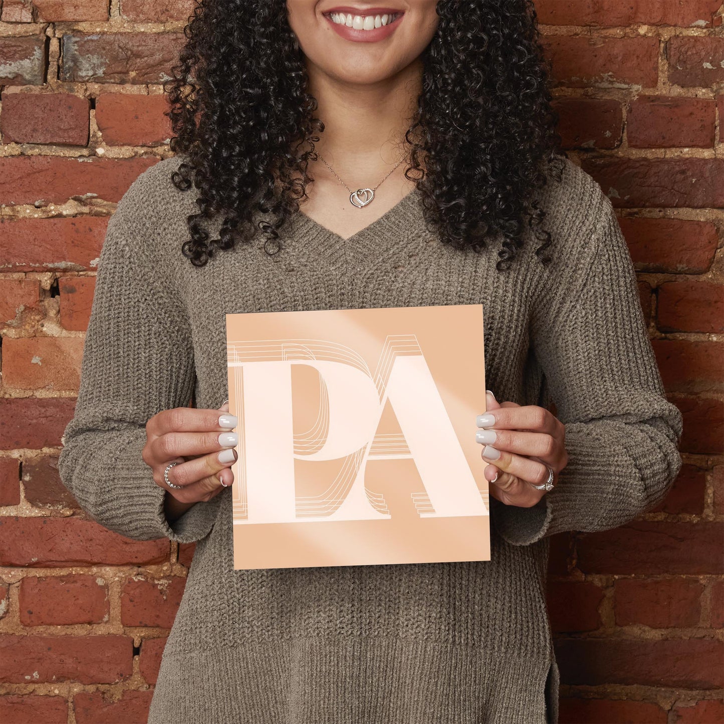 Modern Minimalist Pennsylvania Pa Initials Light | Hi-Def Glass Art | Eaches | Min 2