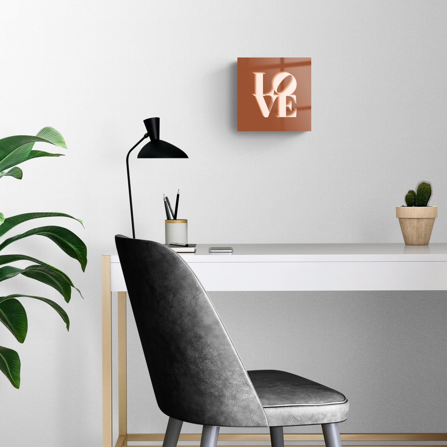 Modern Minimalist Pennsylvania Love Dark | Hi-Def Glass Art | Eaches | Min 2
