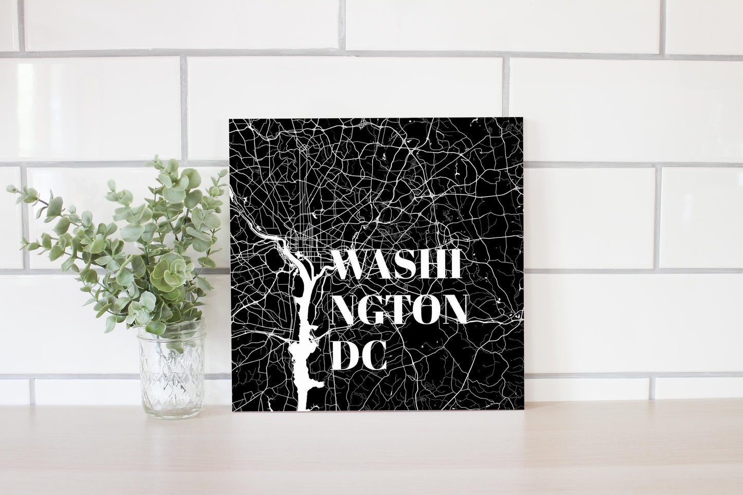 Minimalistic B&W Washington Dc Map | Wood Sign | Eaches | Min 2