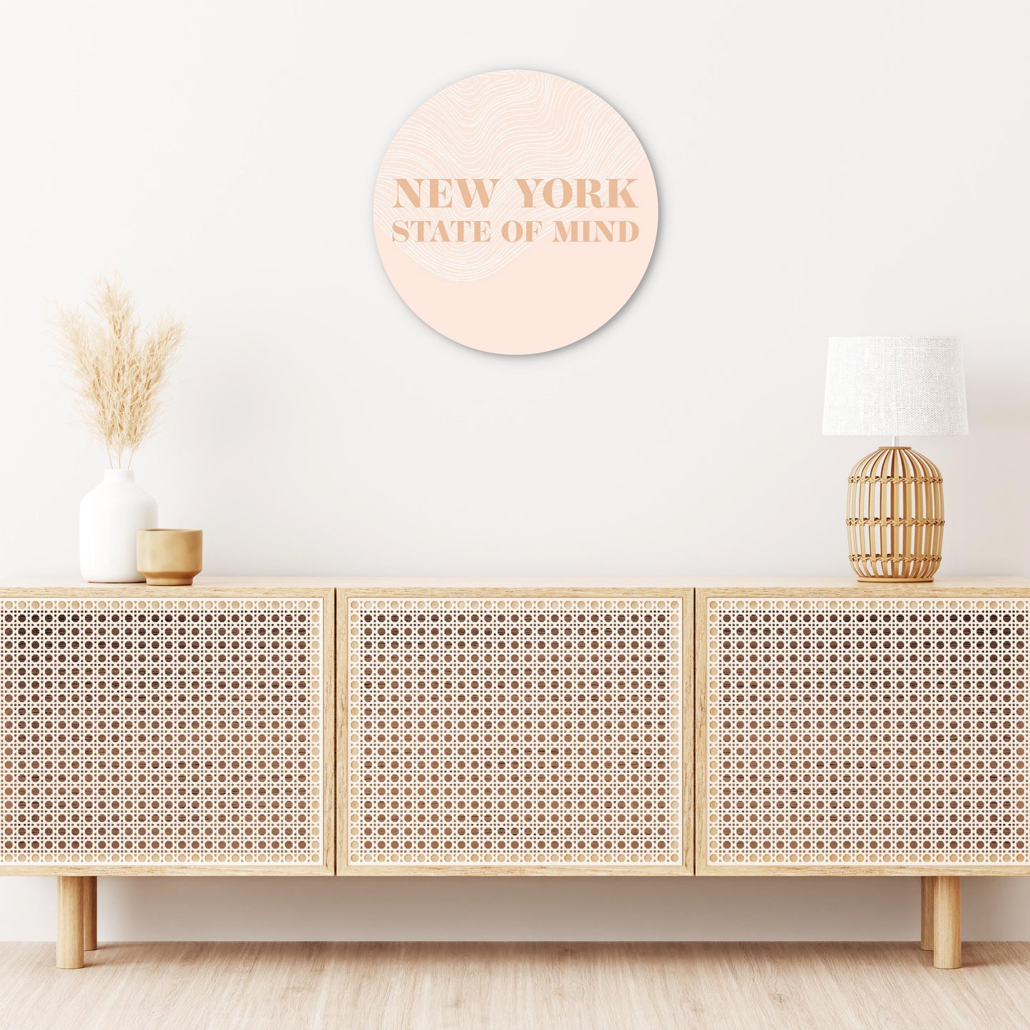 Modern Minimalist New York State Of Mind | Wood Sign | Eaches | Min 1