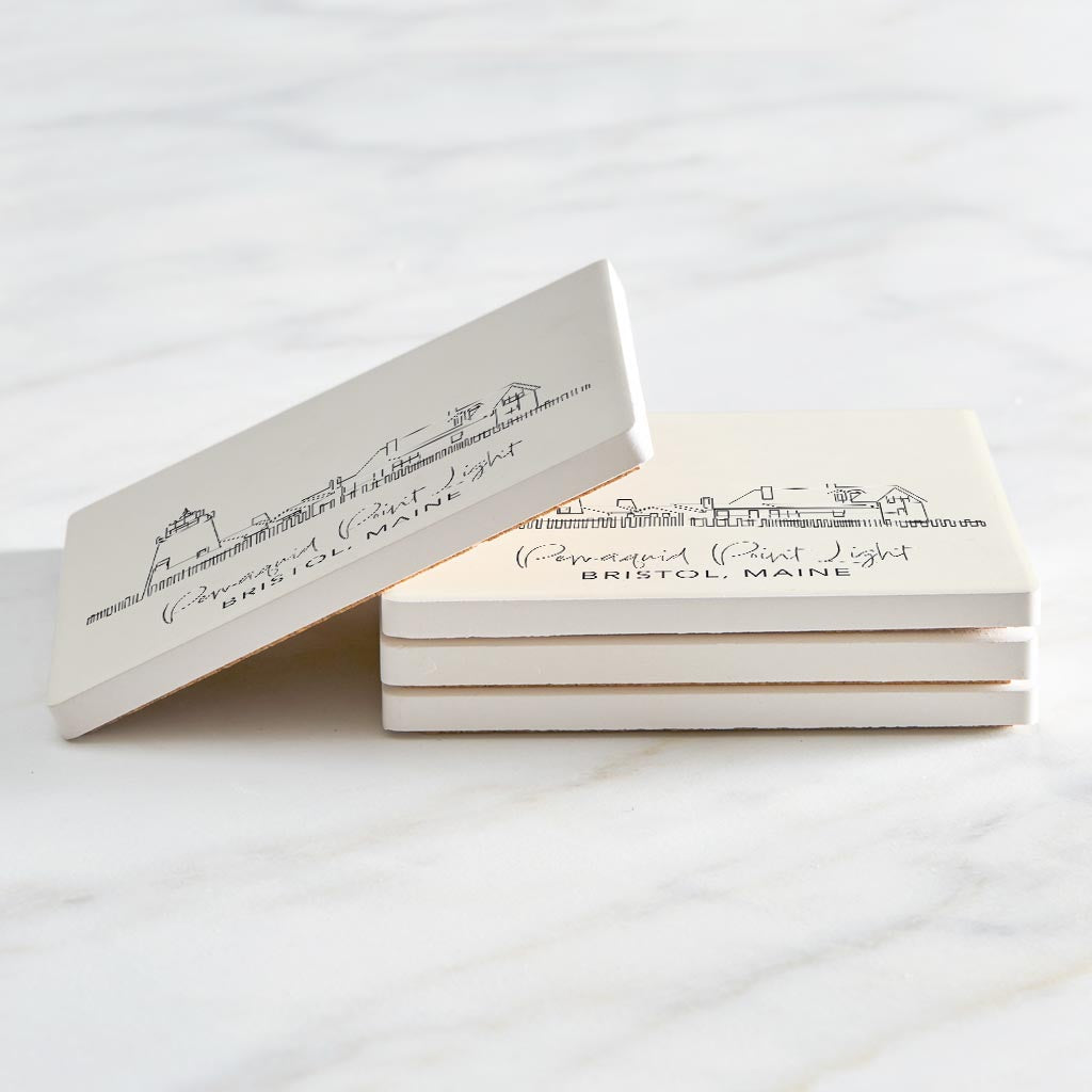 Pemaquid Point Light | Absorbent Coasters | Set of 4 | Min 2