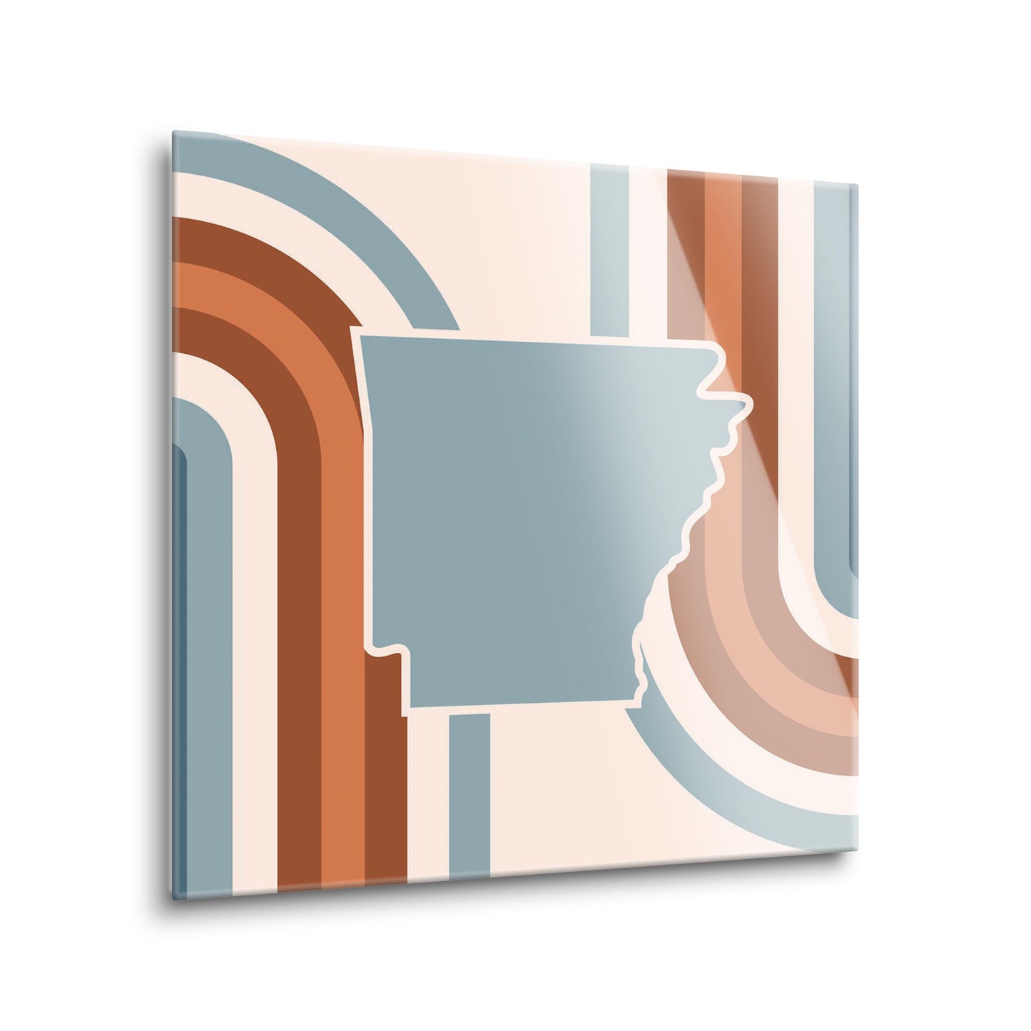 Modern Minimalist Arkansas Retro State Shape | Hi-Def Glass Art | Eaches | Min 2