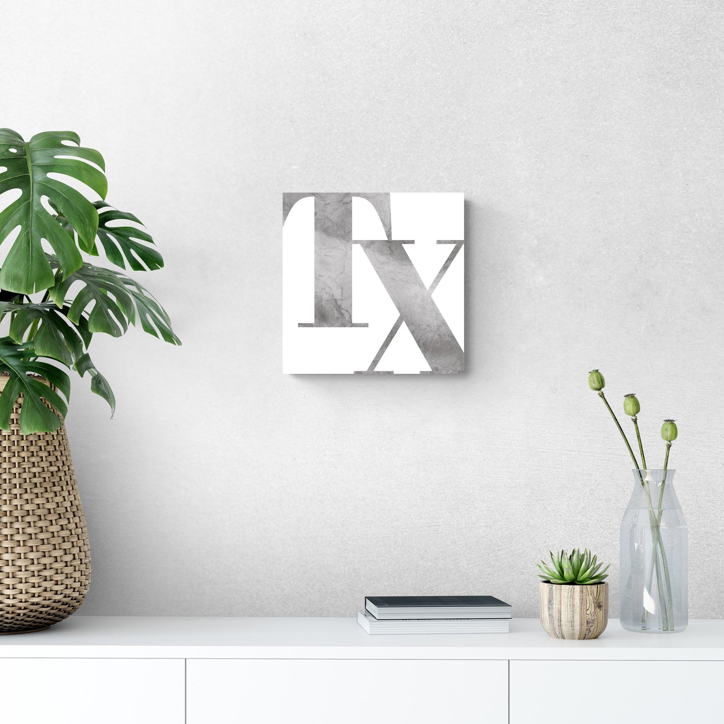 Modern White Texas Initials | Hi-Def Glass Art | Eaches | Min 1