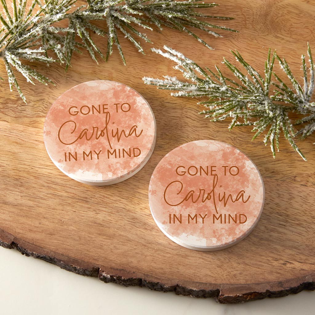 Gone To Carolina Water Color| Absorbent Car Coasters | Set of 2 | Min 4