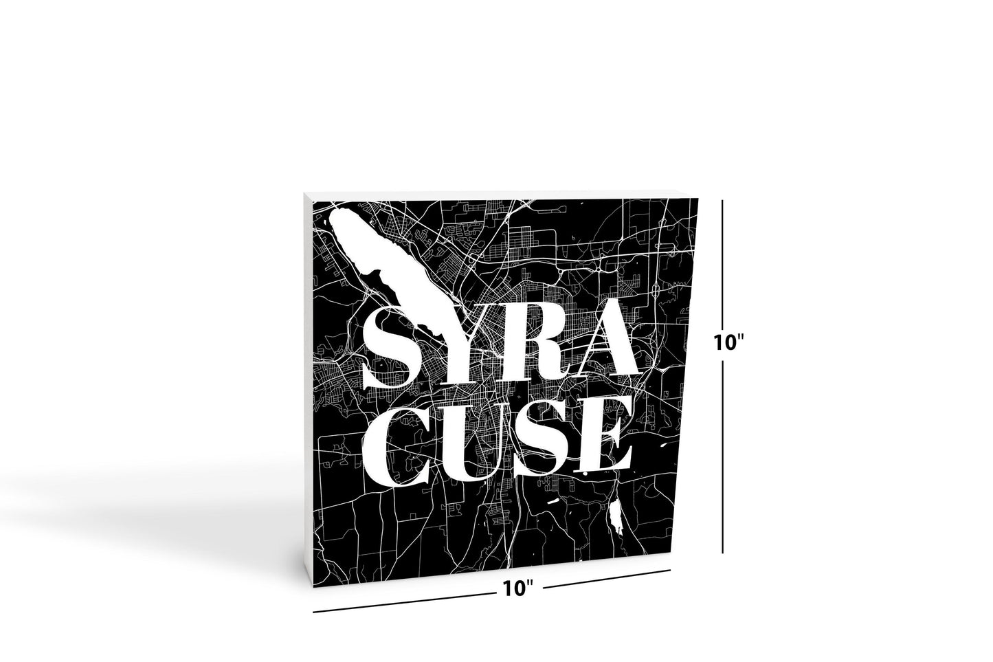 Minimalistic B&W New York Syracuse Map | Wood Block | Eaches | Min 2