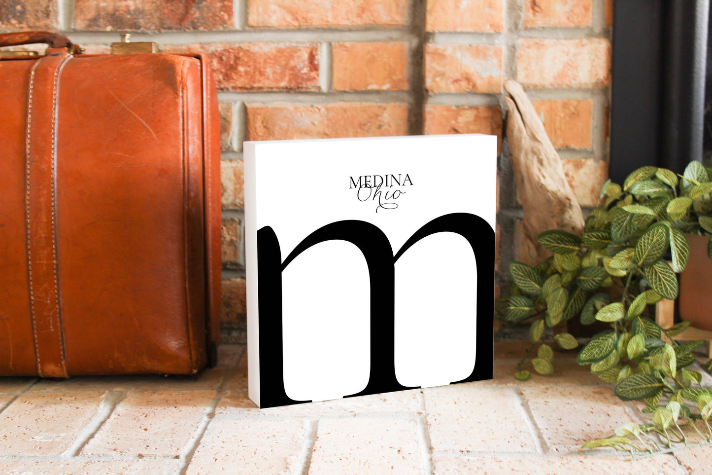 Medina Oh Minimal Monogram | Wood Block | Eaches | Min 2