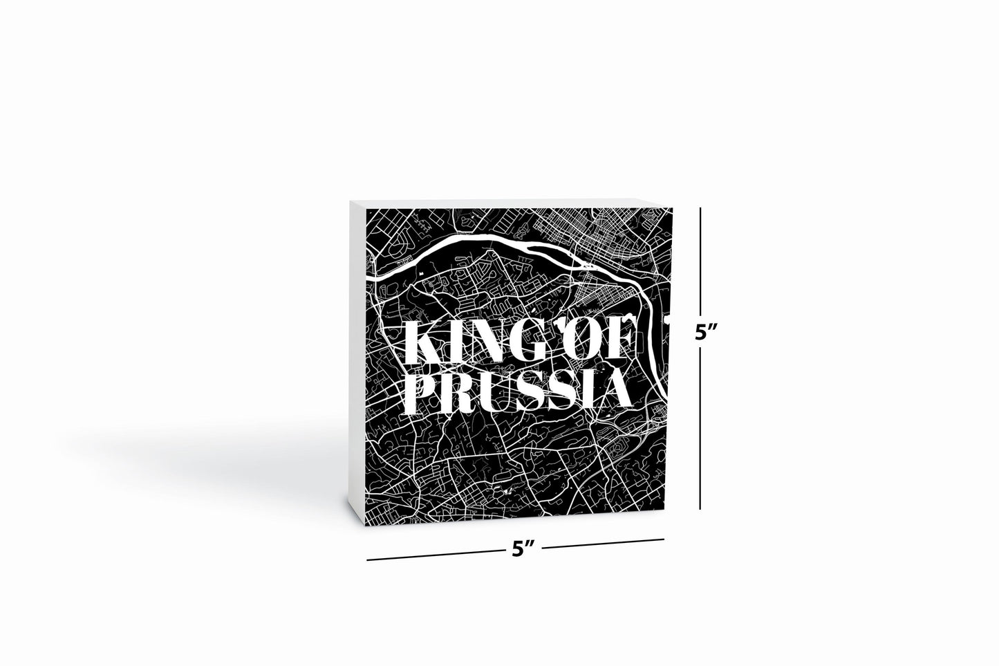 Minimalistic B&W Pennsylvania King Of Prussia Map | Wood Block | Eaches | Min 4