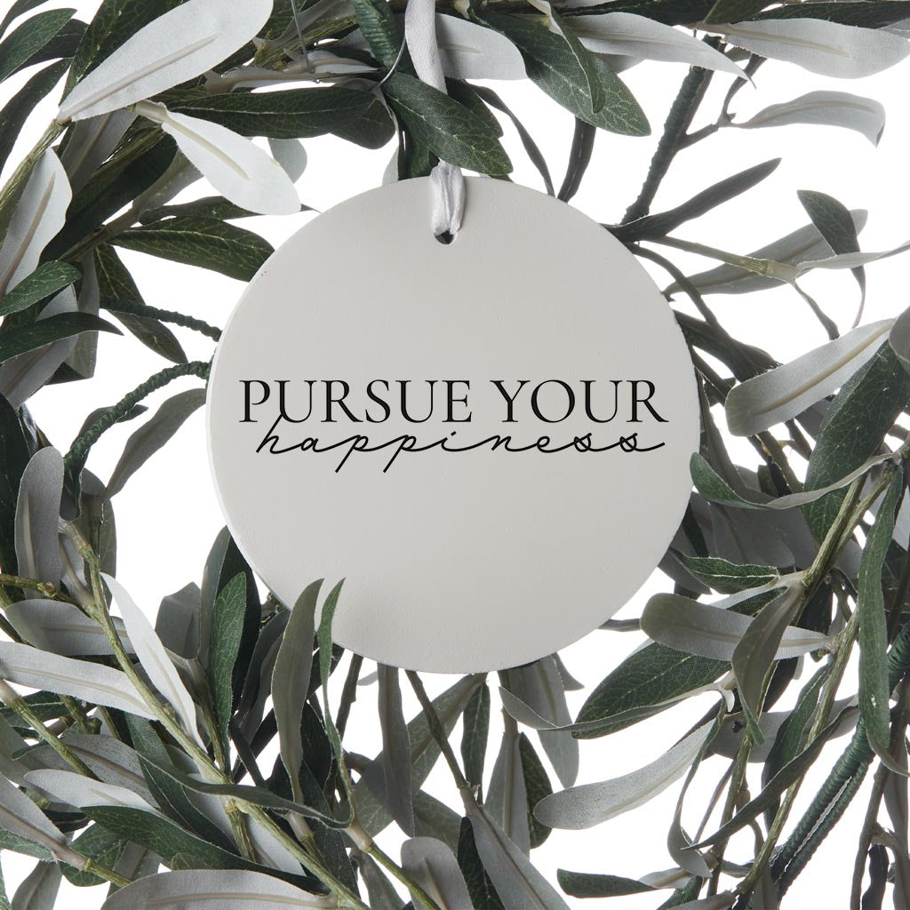 Minimalistic B&W Pennsylvania Happiness Quip| Wood Ornament | Eaches | Min 6