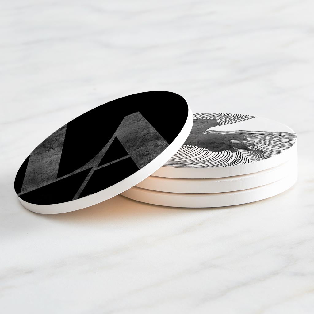 Modern Black White Louisiana Set | Absorbent Coasters | Set of 4 | Min 2