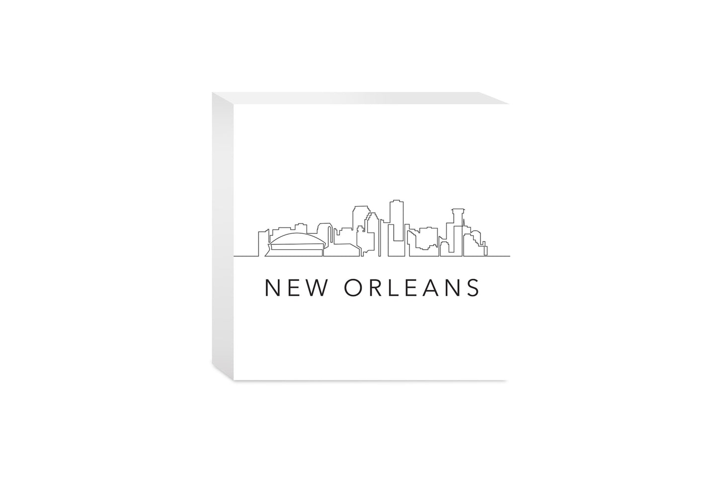 Modern Louisiana New Orleans City Line Drawing | Wood Block | Eaches | Min 4