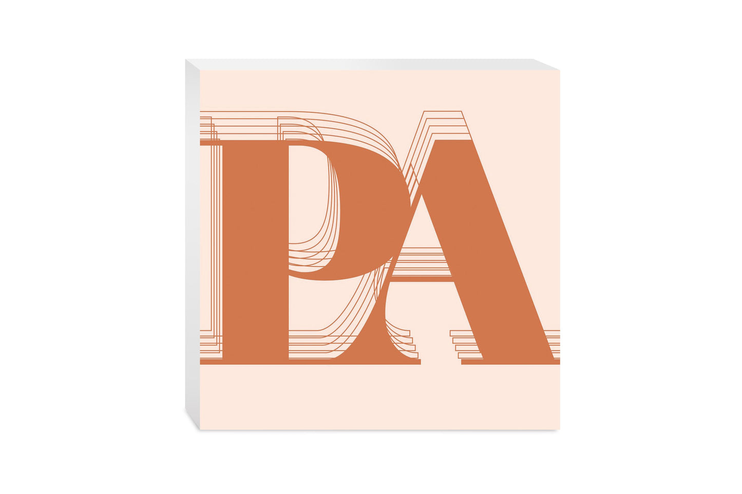 Modern Minimalist Pennsylvania Pa Initials Dark | Wood Block | Eaches | Min 2