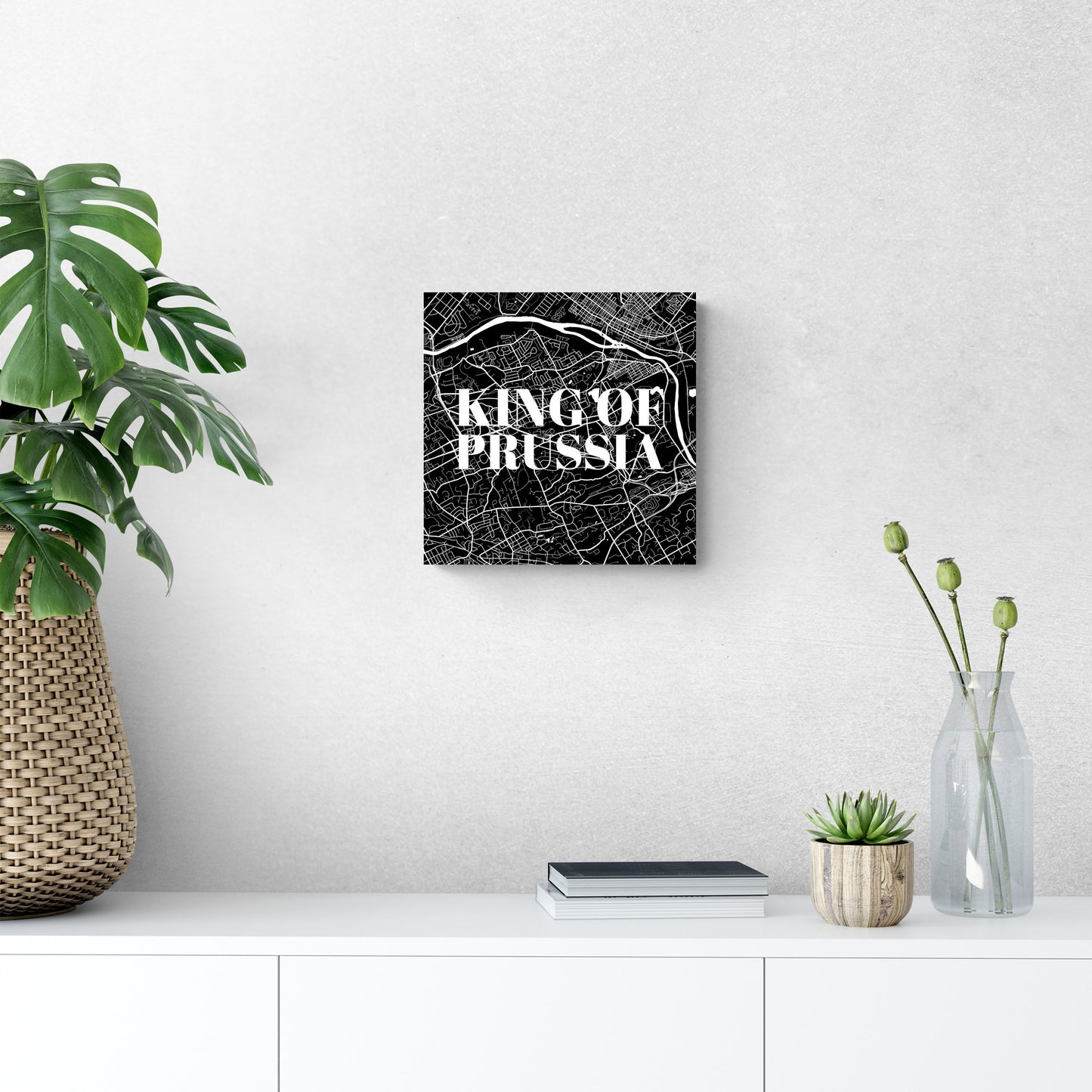 Minimalistic B&W Pennsylvania King Of Prussia Map | Wood Sign | Eaches | Min 2