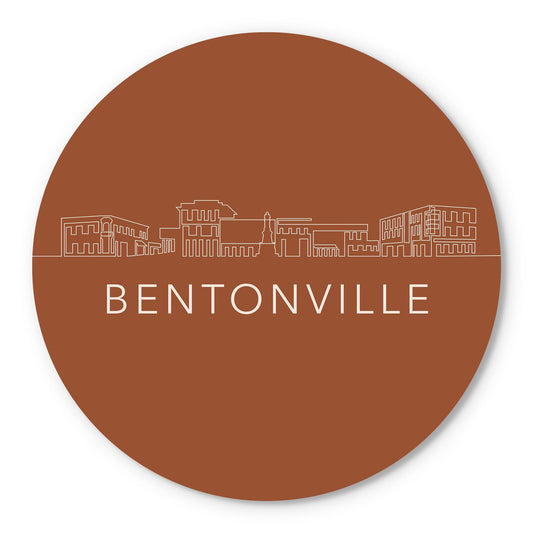 Modern Minimalist Arkansas Bentonville Skyline | Wood Sign | Eaches | Min 1