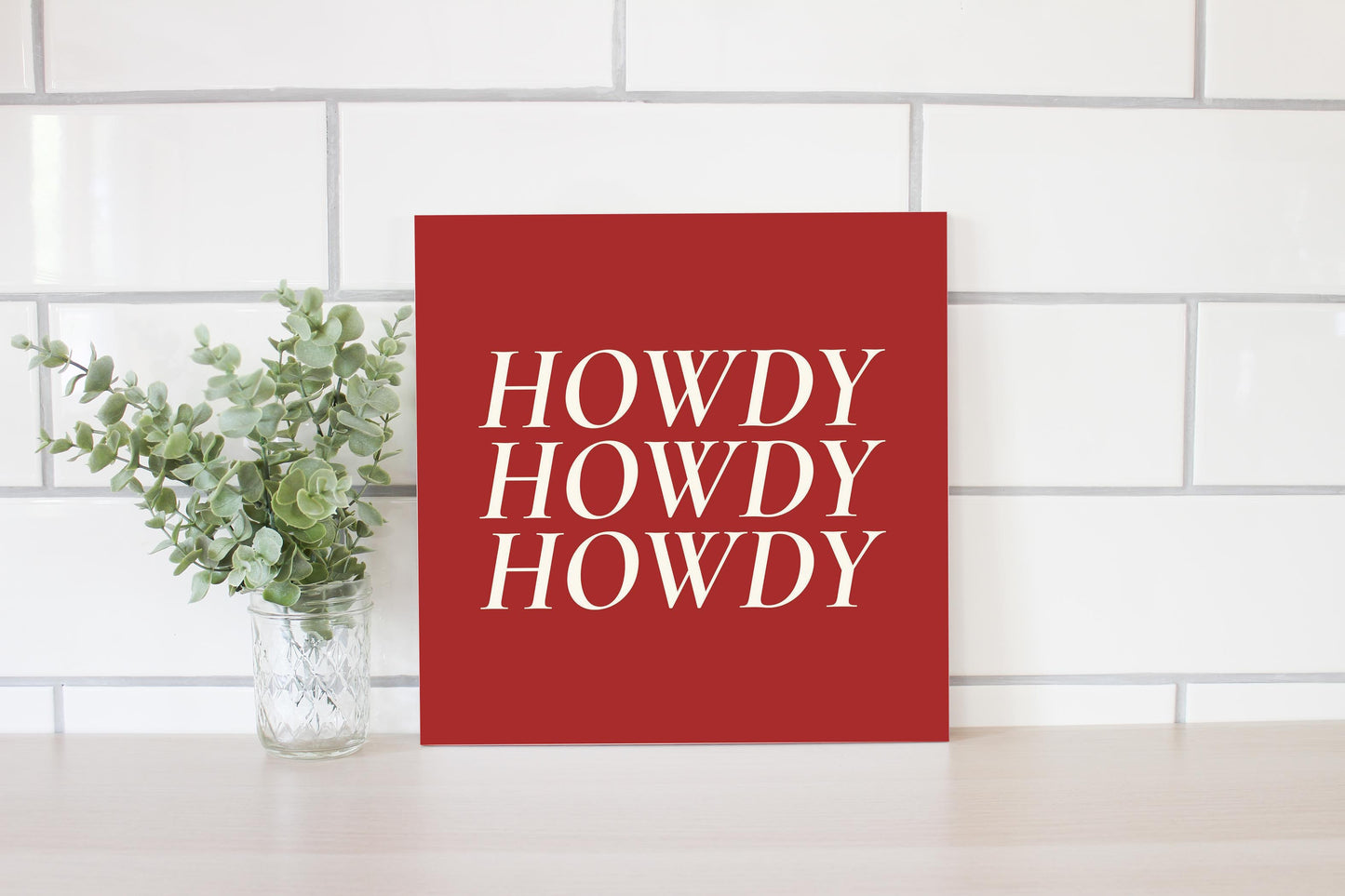 Modern Minimalist Texas Colors Howdy | Wood Sign | Eaches | Min 2