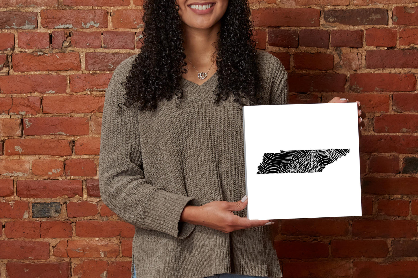 Minimalist B&W Tennessee State Shape | Wood Block | Eaches | Min 2